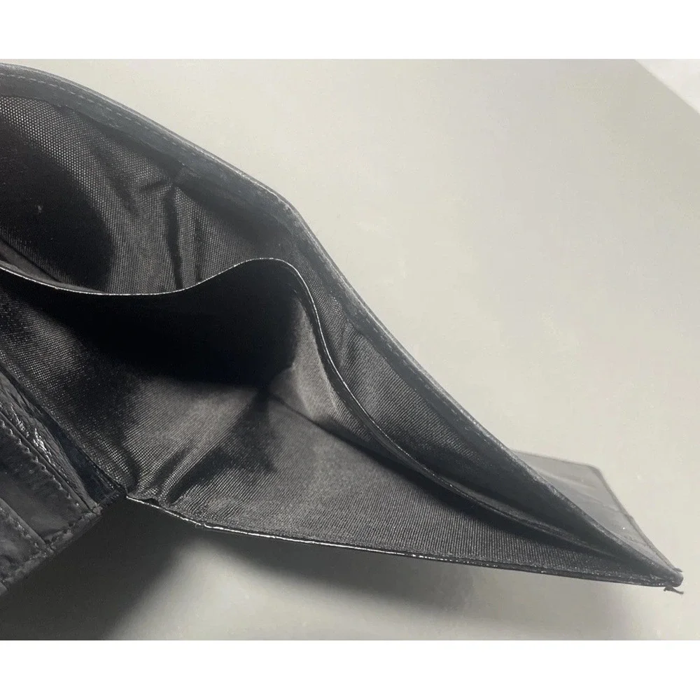 Eel Skin Bifold Black Wallet Multi Card Holder
